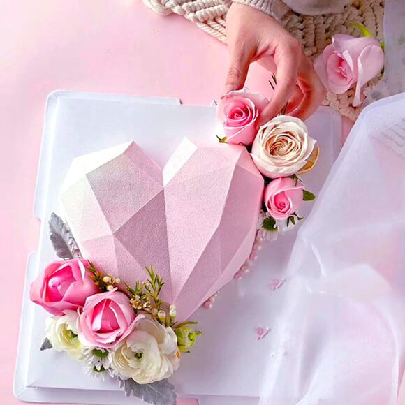 3D Heart-shaped Silicone Mold Fondant Cake Mold Chocolate Baking Tools DIY - Picture 7 of 12